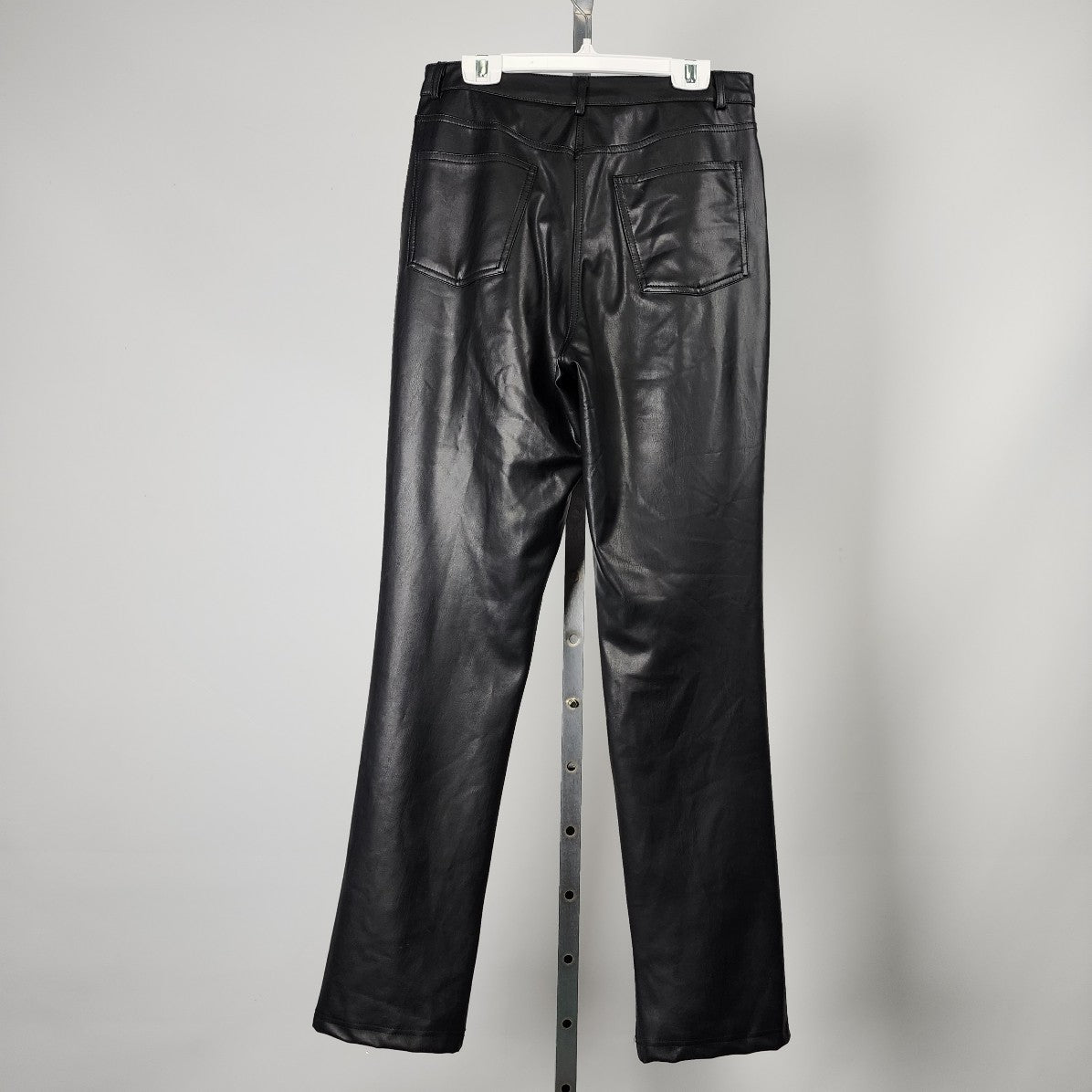 NOA Black Vegan Leather Straight Leg Pants Size M