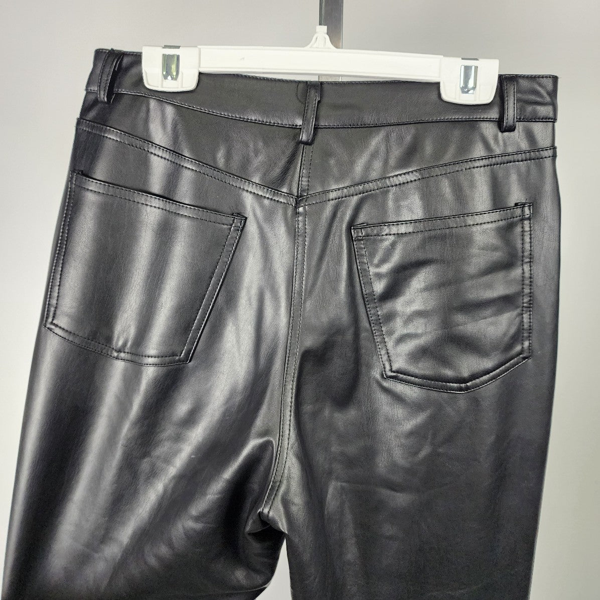 NOA Black Vegan Leather Straight Leg Pants Size M