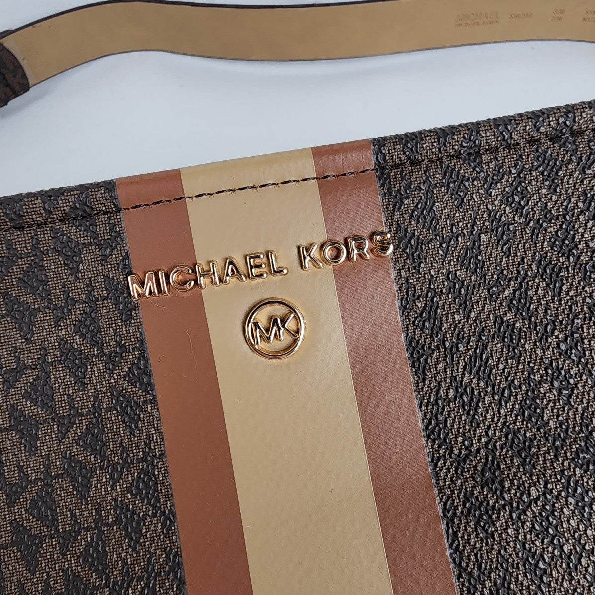 Michael Kors MK logo Monogram Brown Belt Bag