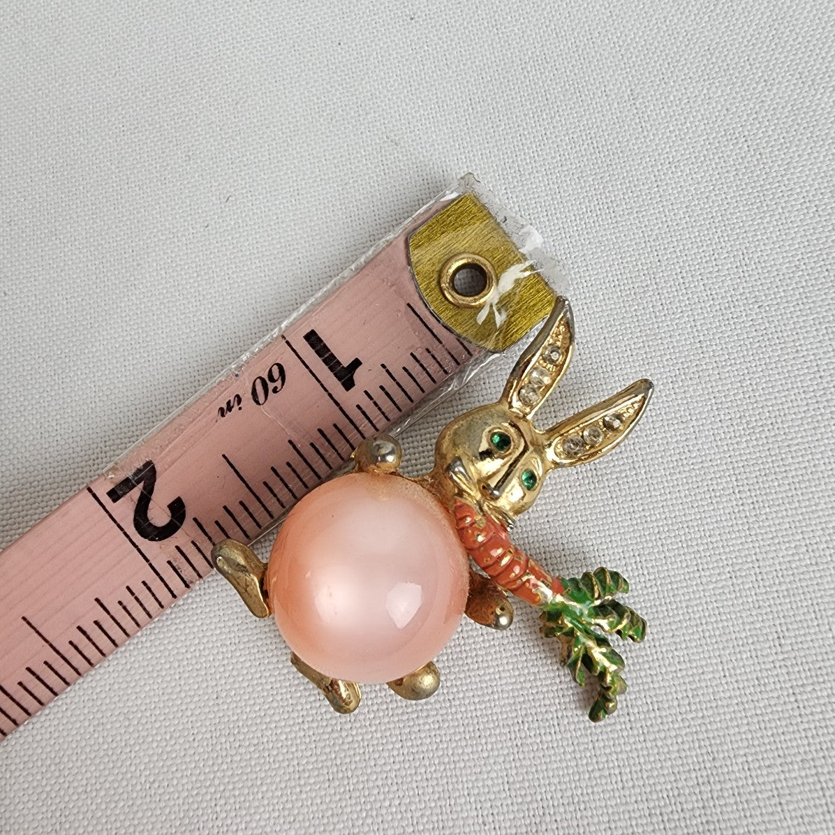 Vintage Jelly Belly Rabbit With Carrot Brooch