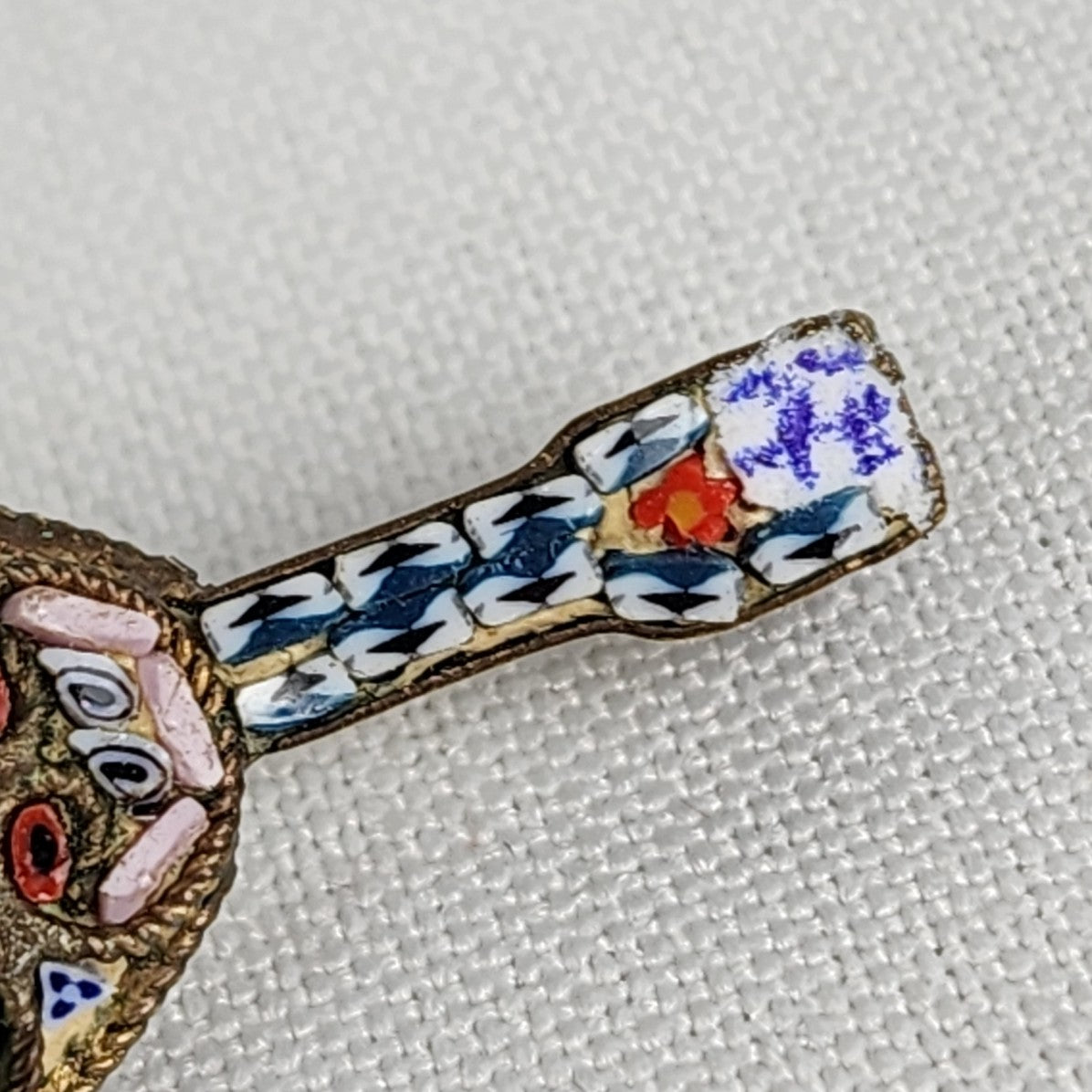 Vintage Micro Mosaic Guitar Brooch