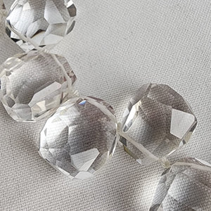 Cut Crystal Hand Knotted Sterling Silver Clasp Necklace
