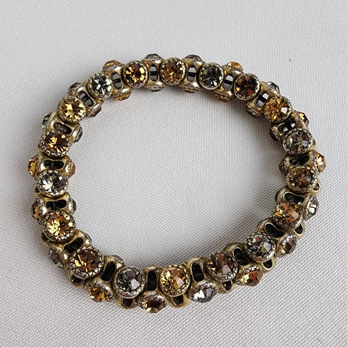 Gold Tone Crystal Rhinestone Stretch Bracelet