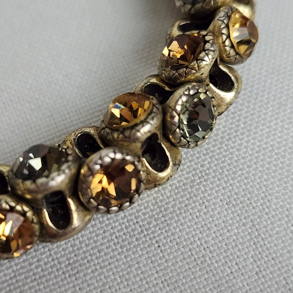 Gold Tone Crystal Rhinestone Stretch Bracelet