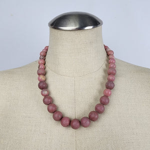Elegant Rhodonite Beaded Necklace