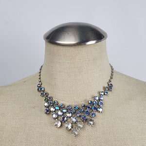 Vintage Crystal Necklace and Clip-On Earring Set - Sparkling Rhinestone Jewelry