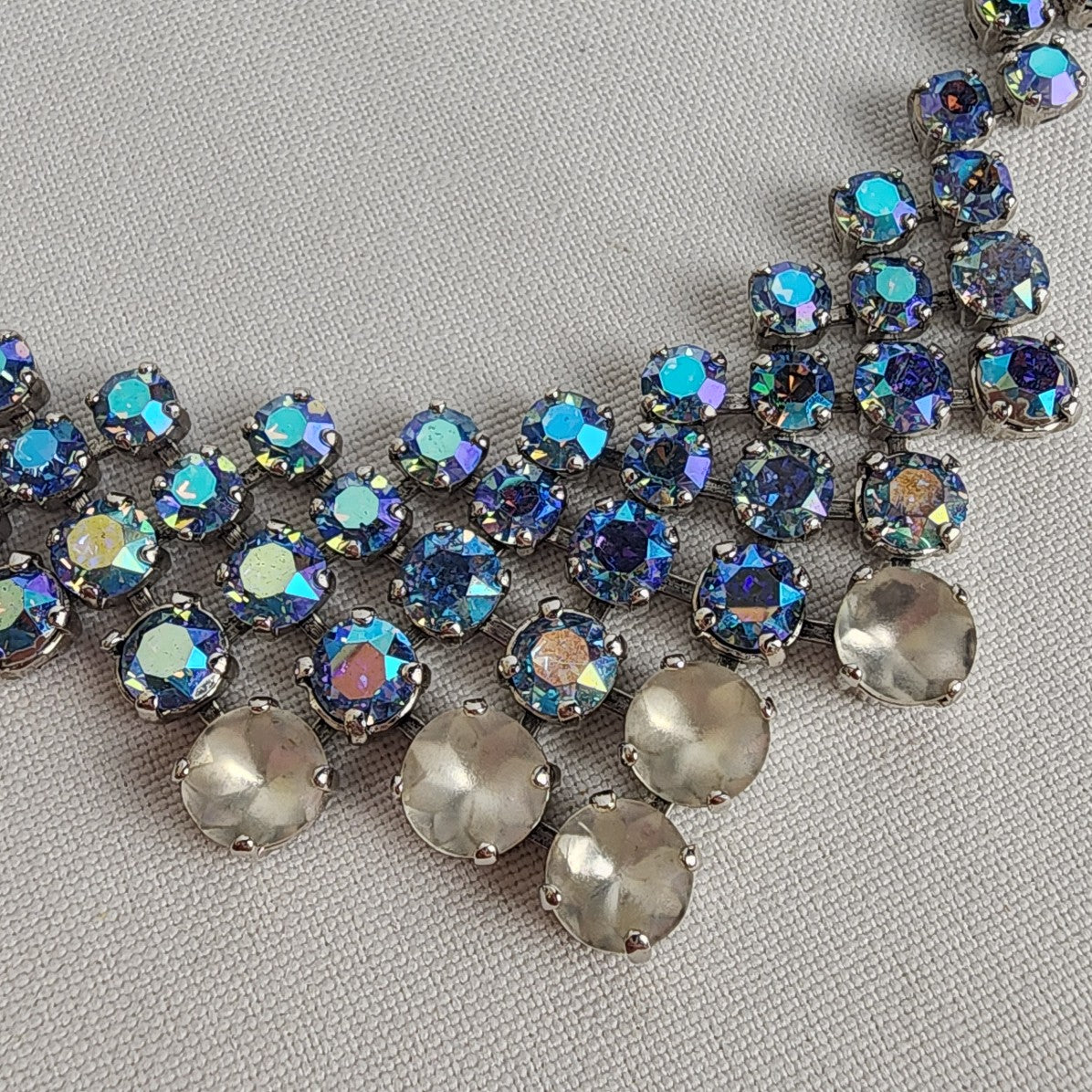 Vintage Crystal Necklace and Clip-On Earring Set - Sparkling Rhinestone Jewelry