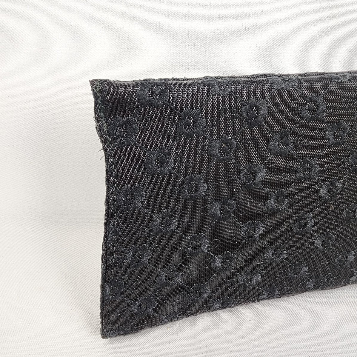 Vintage Normandie Black Floral Clutch