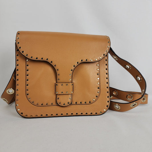 Rebecca Minkoff Leather Crossbody Purse - Tan, Studded