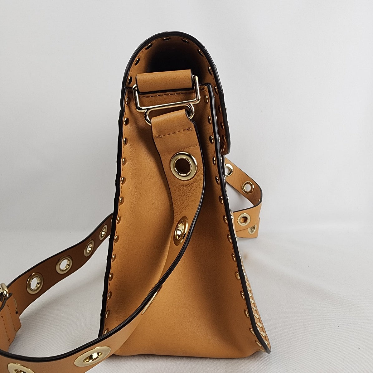 Rebecca Minkoff Leather Crossbody Purse - Tan, Studded