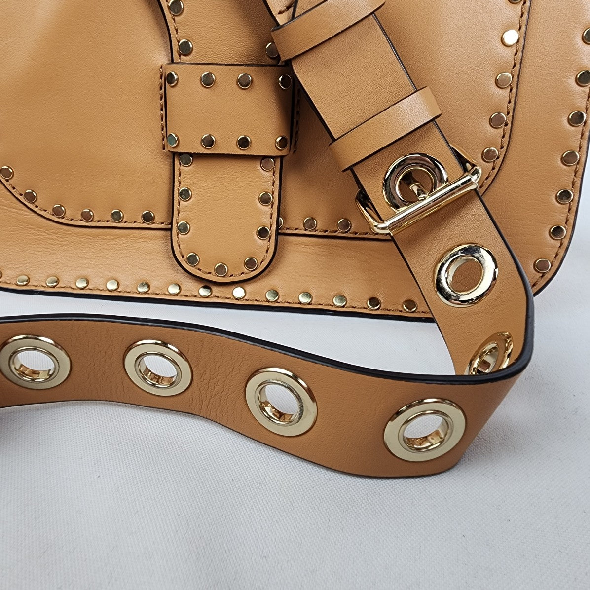 Rebecca Minkoff Leather Crossbody Purse - Tan, Studded