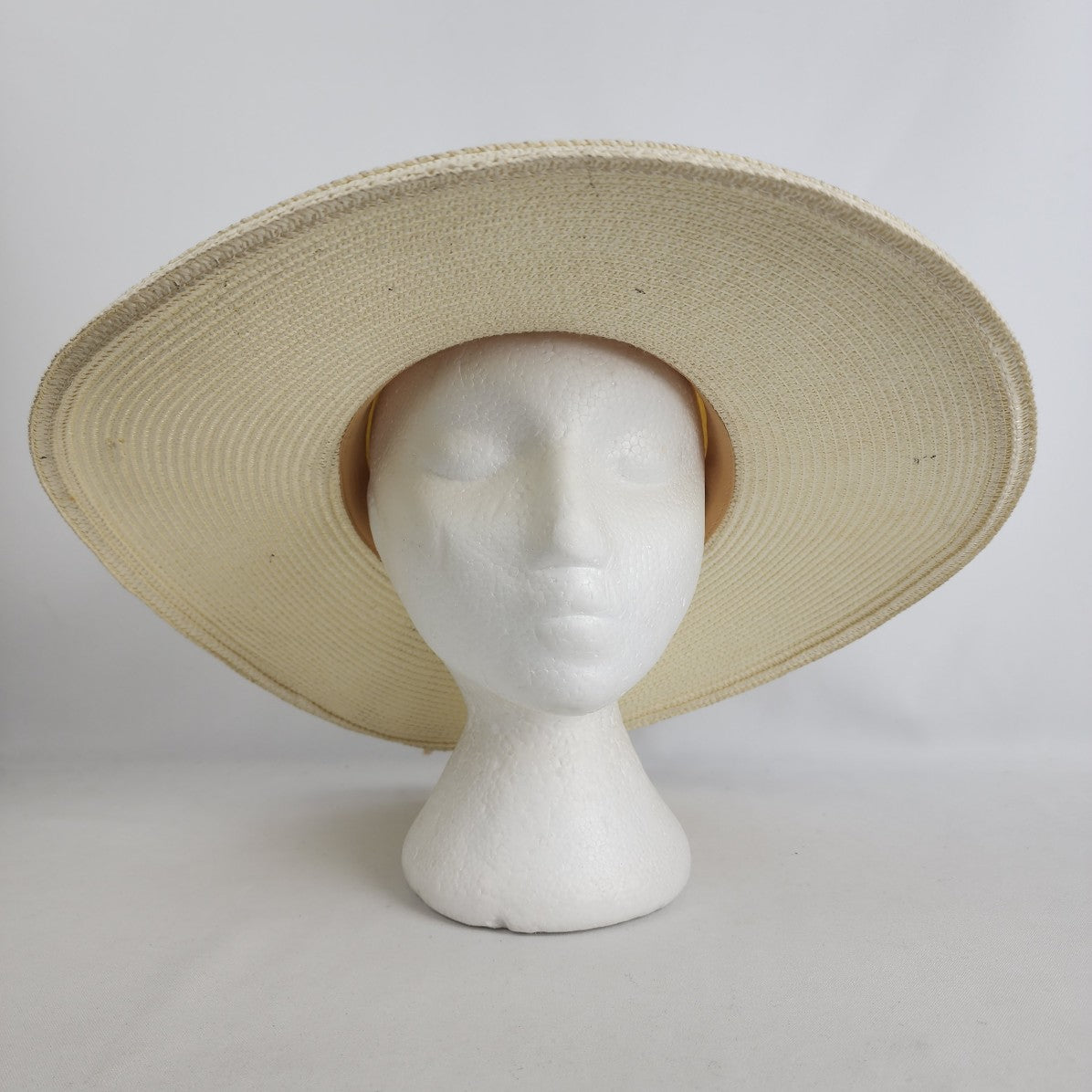 Royale Road Trading Co Cream Sun Hat - Beaded Band, Wide Brim