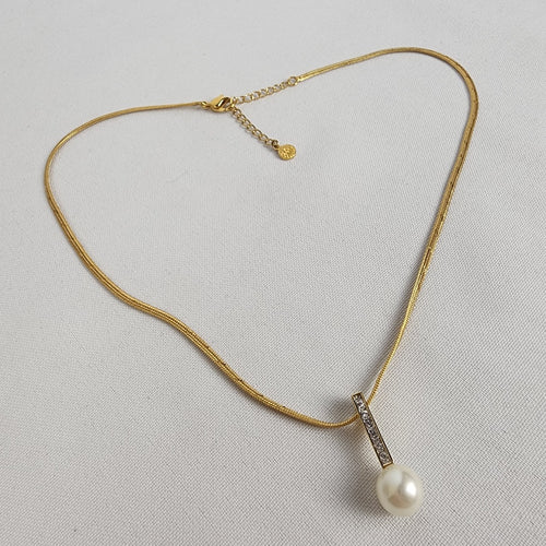 Gold Tone Fifth Avenue Collection Faux Pearl Necklacen