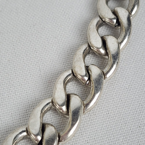 A&C Silver Tone Necklace with Black Faceted Stones - Statement Jewelry