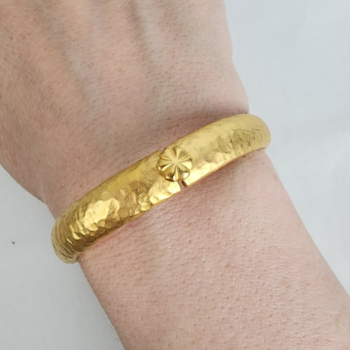 Butler Gold Tone Hinge Bracelet - Vintage Hammered Design