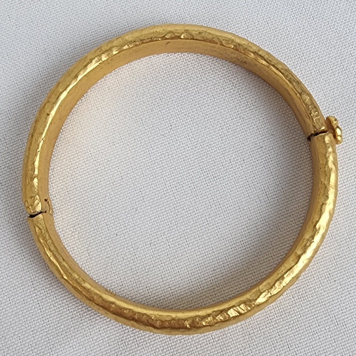 Butler Gold Tone Hinge Bracelet - Vintage Hammered Design