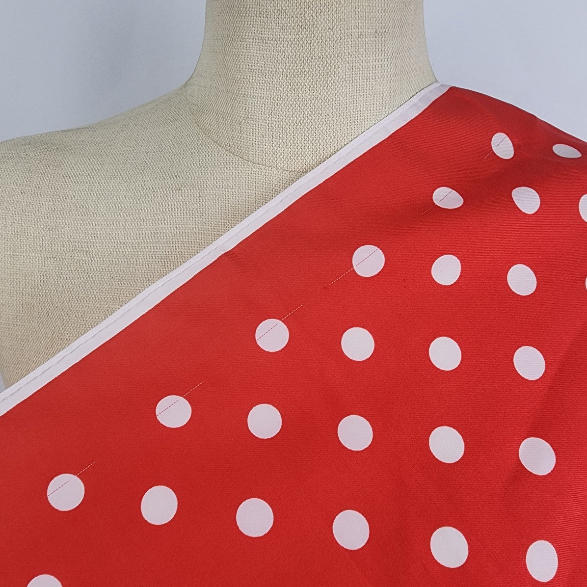 Monique Martin Vintage Red Polka Dot Square Scarf