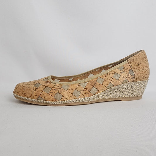 Sesto Meucci Made In Italy Cork Wedge Shoes Size 10