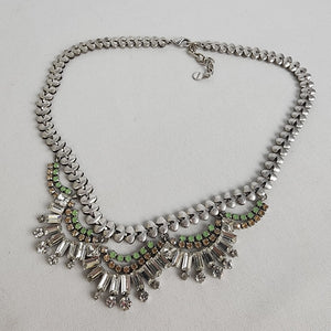 Stella & Dot Collier Belle Silver Tone Rhinestone Statement Necklace