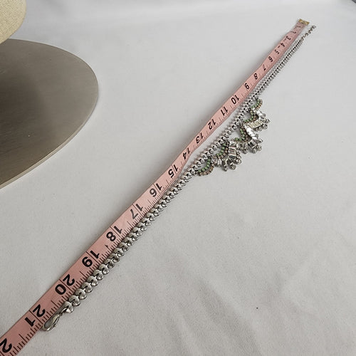 Stella & Dot Collier Belle Silver Tone Rhinestone Statement Necklace