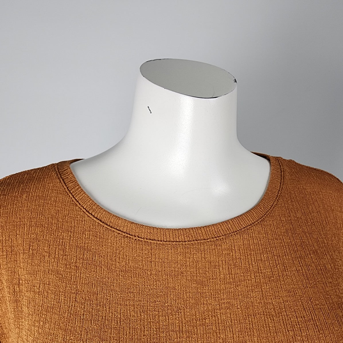 Zara Orange Knit cross Tie Blouse Top Size L