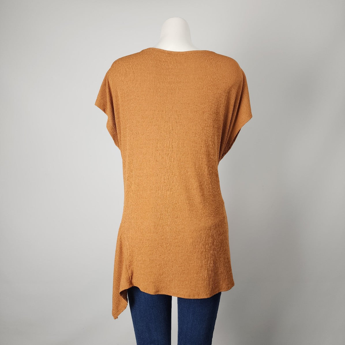 Zara Orange Knit cross Tie Blouse Top Size L