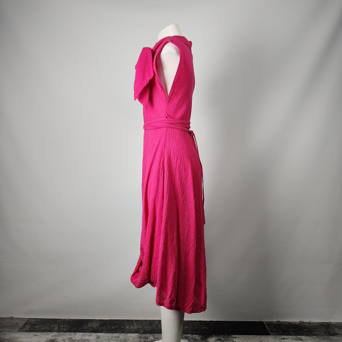 igor Sarah Pink Linen Midi Dress Size S/M