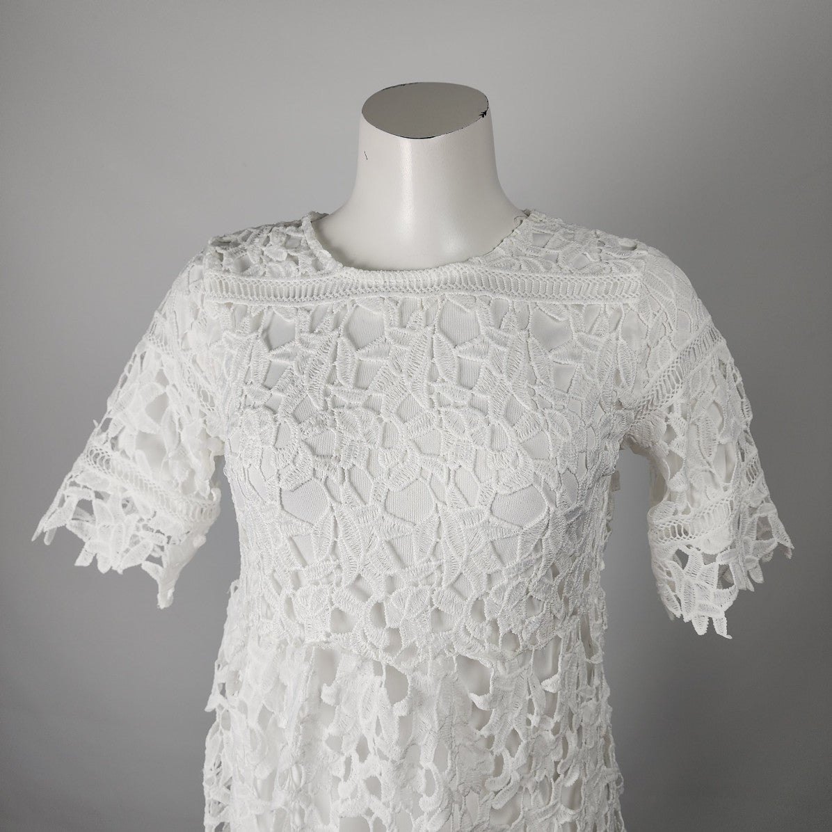 Orange Creek White Lace Afghan Midi Dress Size M