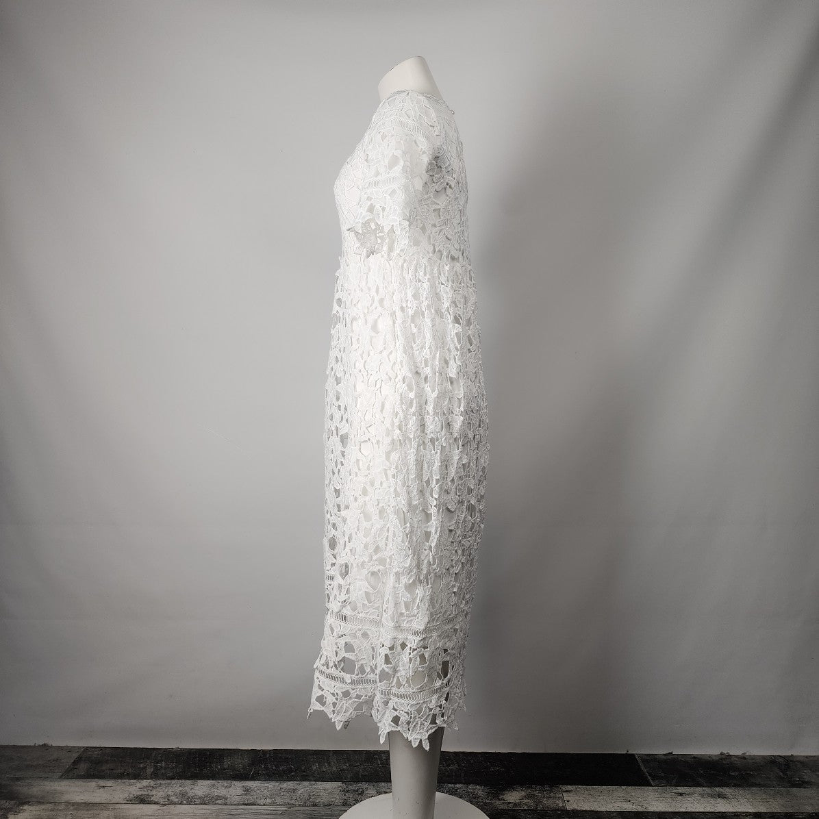 Orange Creek White Lace Afghan Midi Dress Size M