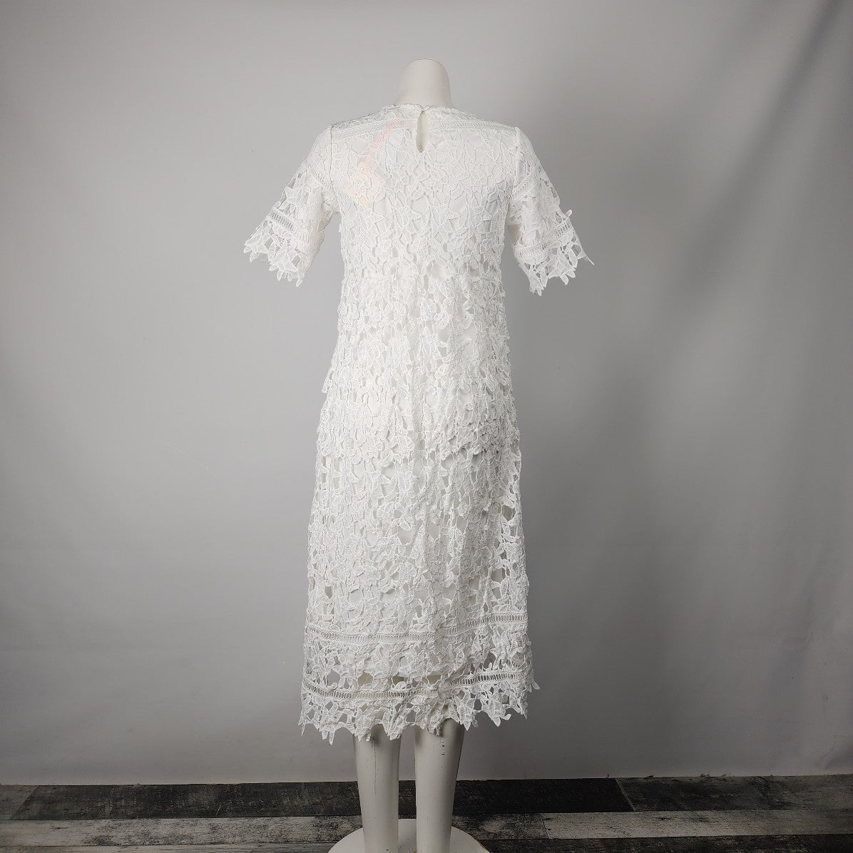 Orange Creek White Lace Afghan Midi Dress Size M