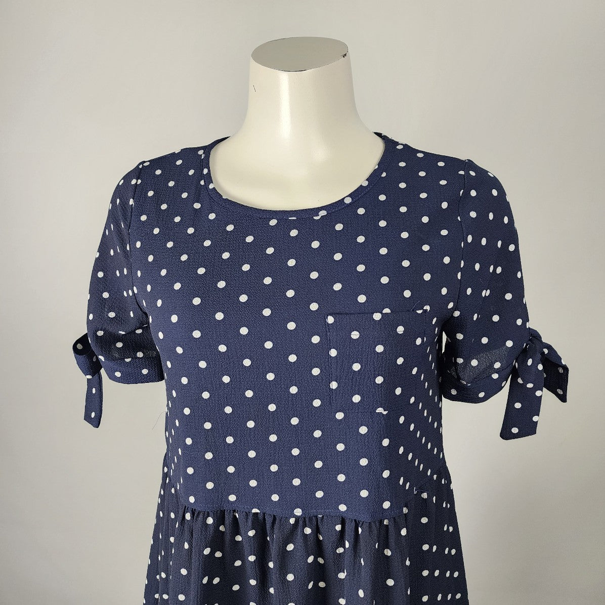 Orange Creek Navy Polka Dot Midi Dress Size S