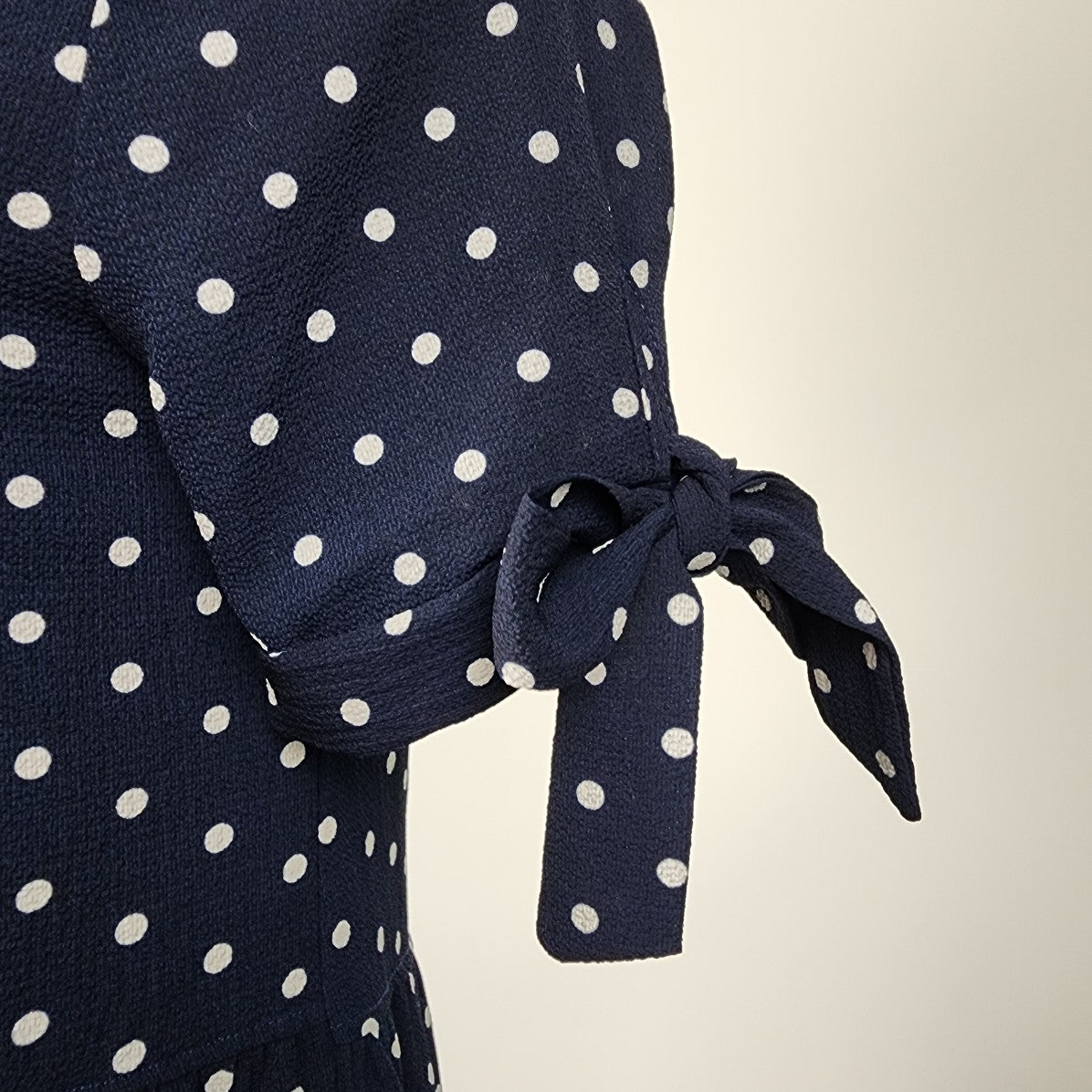 Orange Creek Navy Polka Dot Midi Dress Size S