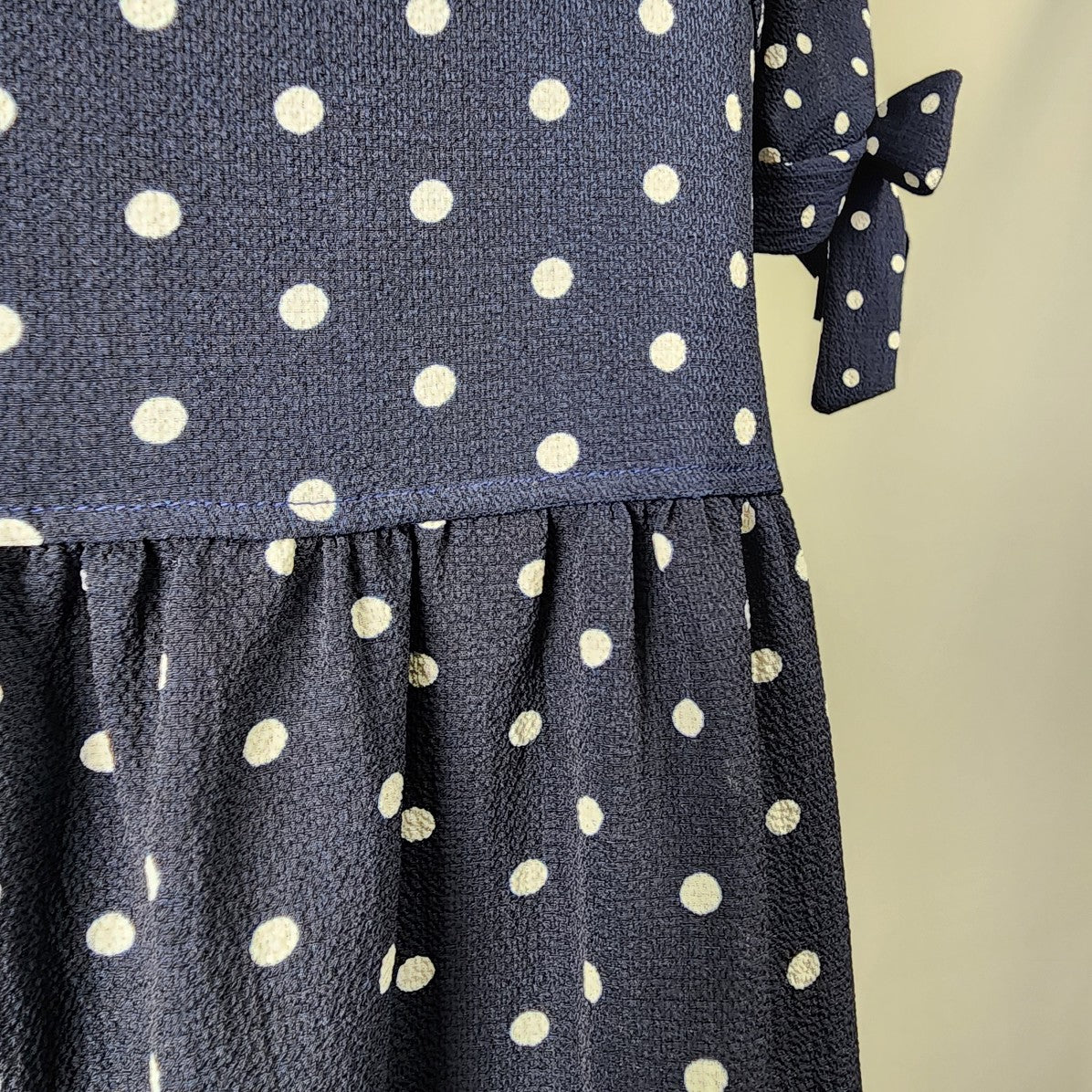 Orange Creek Navy Polka Dot Midi Dress Size S