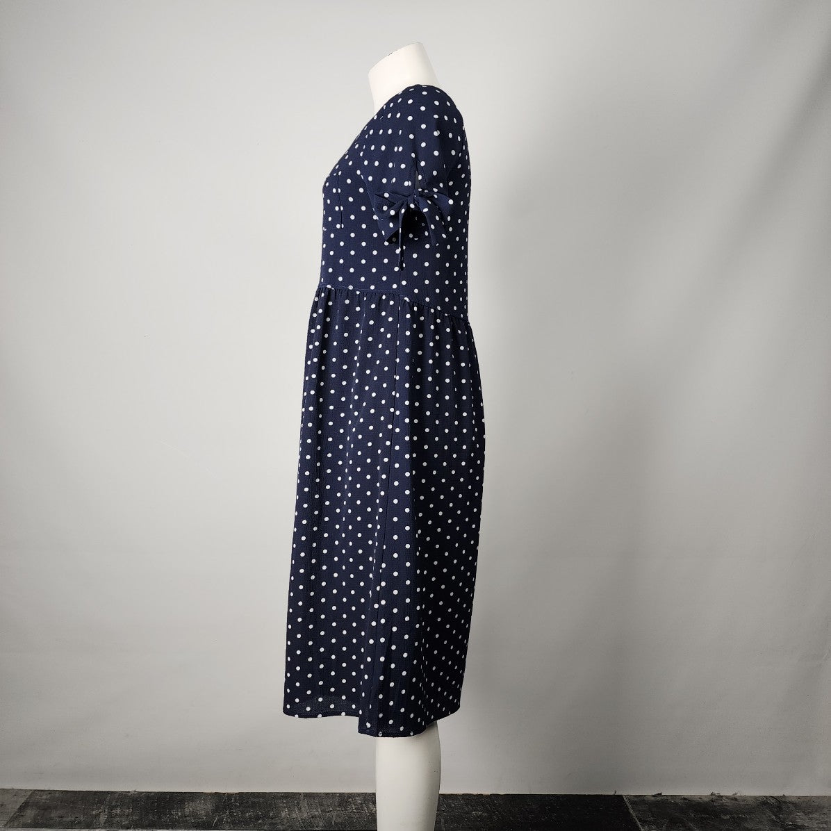 Orange Creek Navy Polka Dot Midi Dress Size S