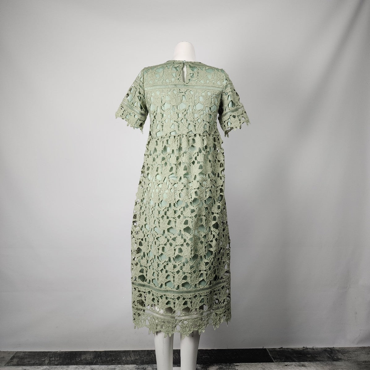 Orange Creek Green Lace Afghan Midi Dress Size M