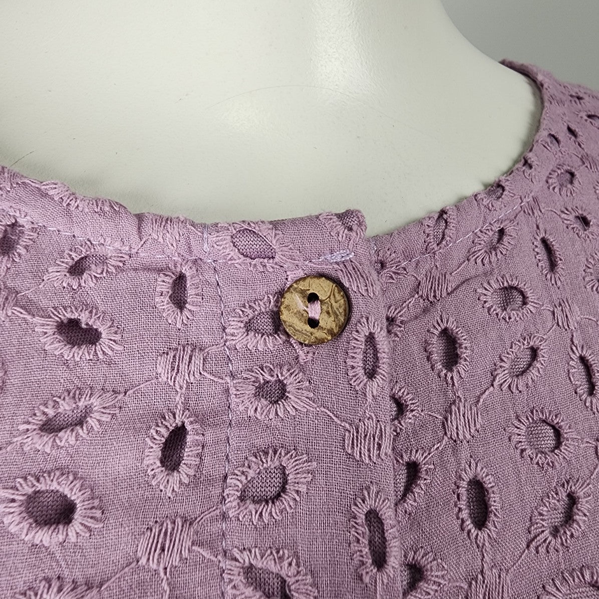 Polagram Purple Cotton Button Up Midi Dress Size S