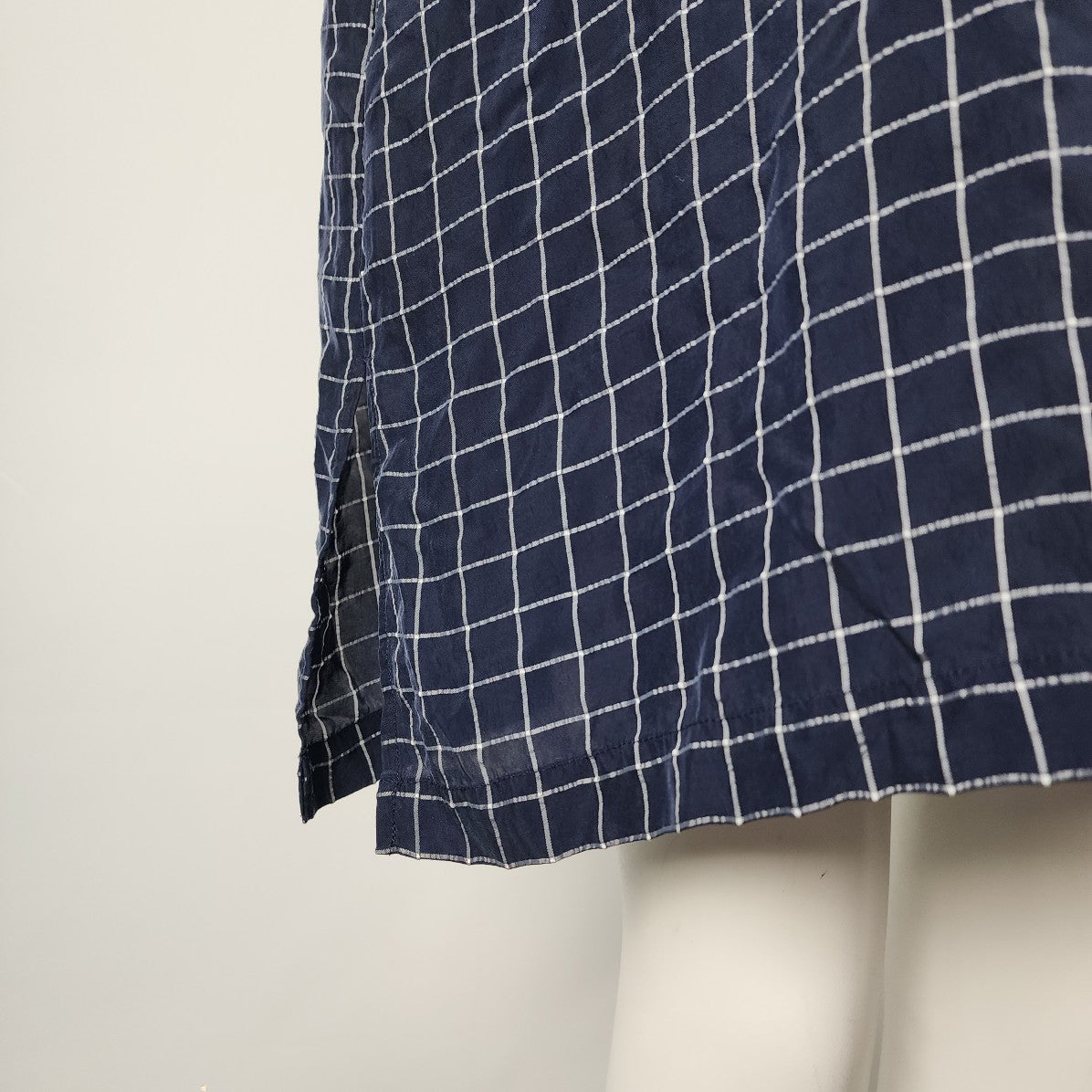 Theory Navy Plaid Shirt Dress Size M