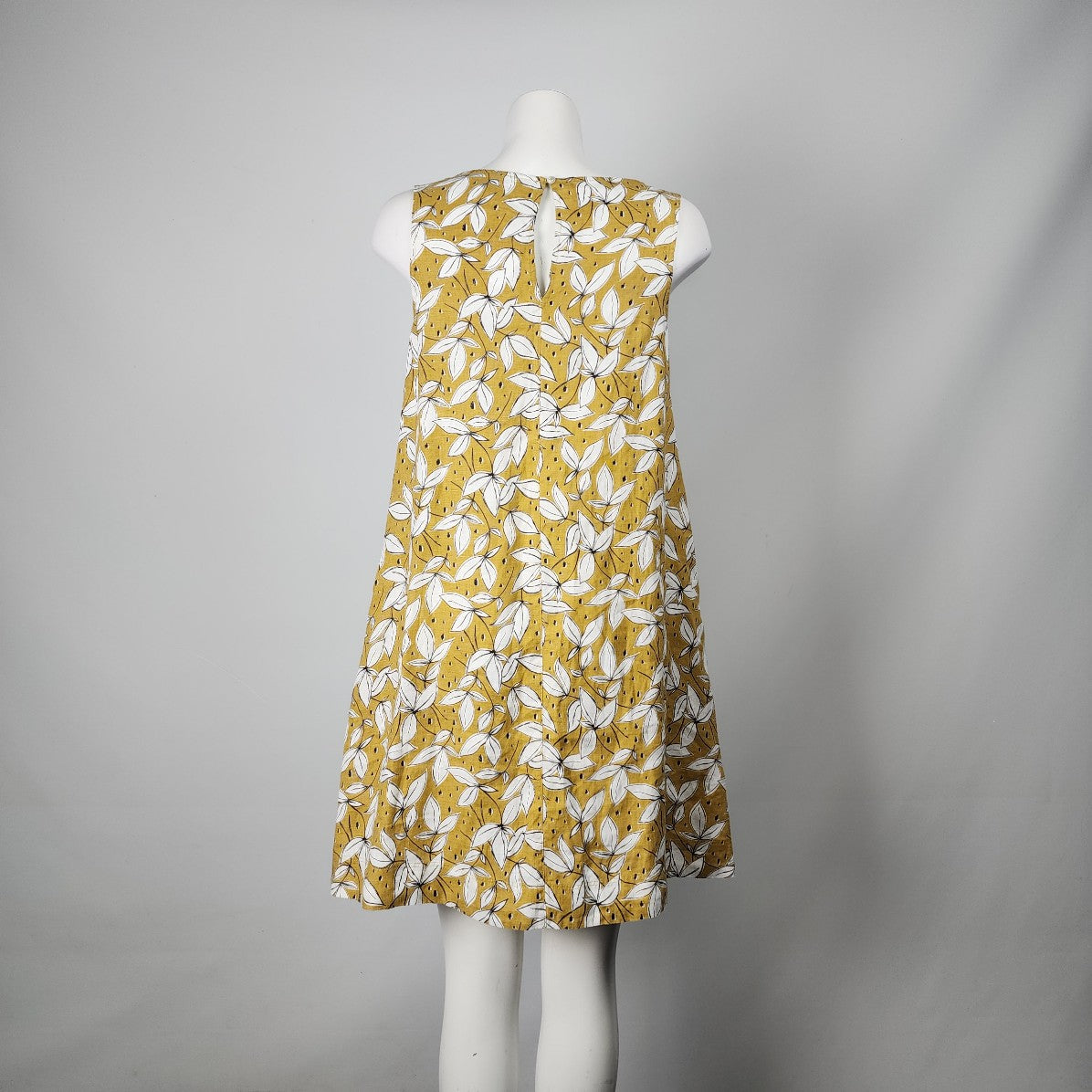 Rachel Zoe Mustard Floral Linen A Line Dress Size M