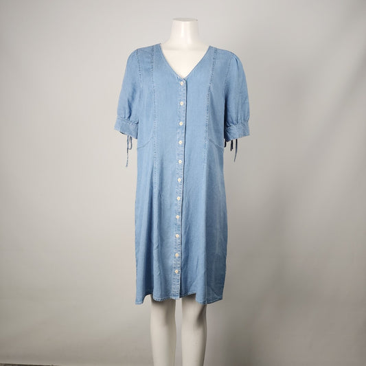 Dex Blue Chambray Button Front Dress Size XL