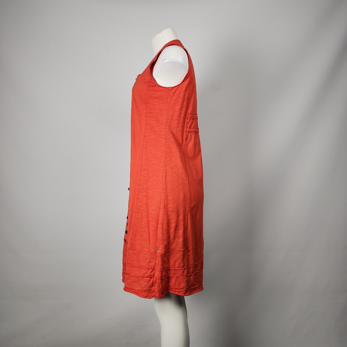 Neon Buddha Orange Cotton Sleeveless Dress Size S