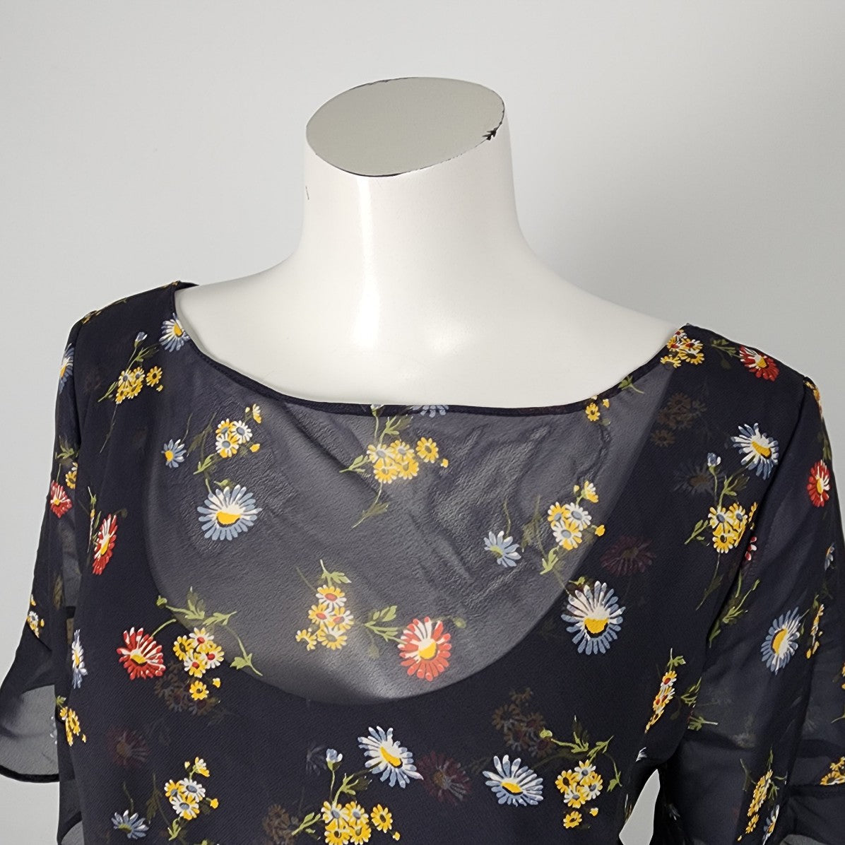 French Connection Navy Blue Floral Dress Size M