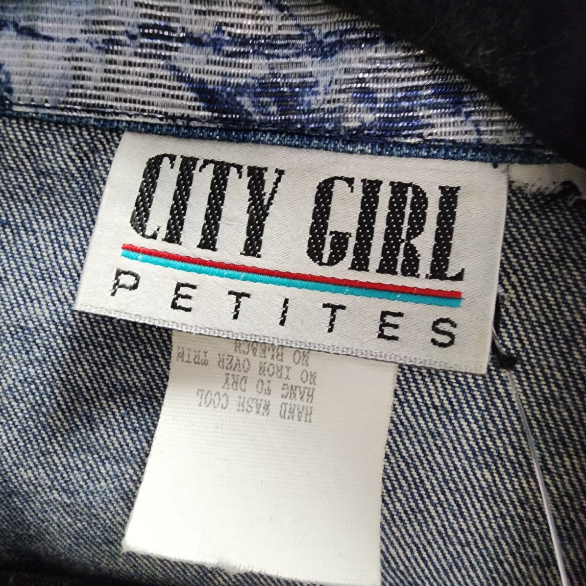 City Girl Petites Crystal Studded Denim Jacket Size S/M