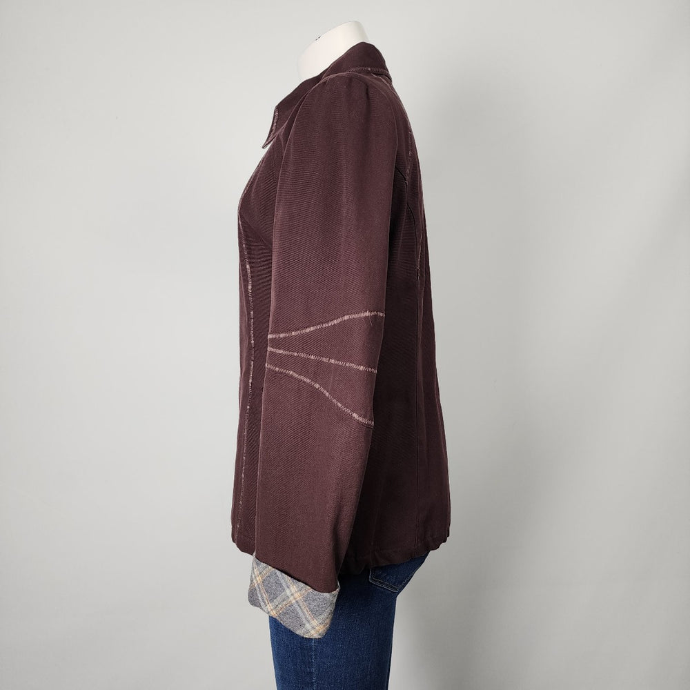 Solola Brown Cotton Zip Up Jacket Size M/L