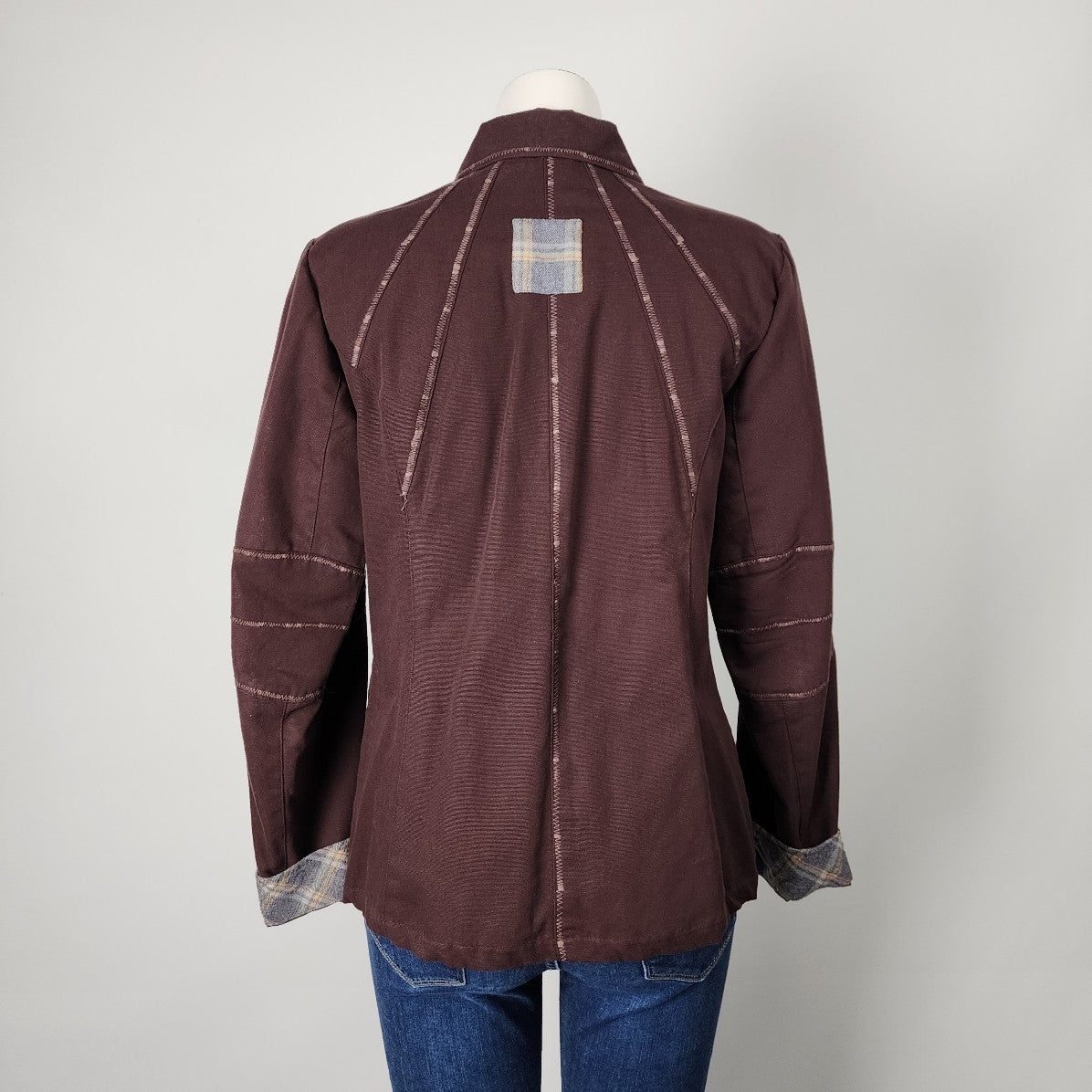 Solola Brown Cotton Zip Up Jacket Size M/L