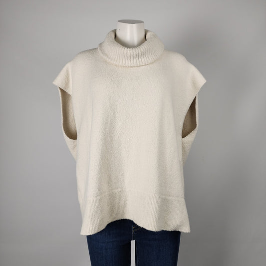 Lululemon Cream Knit Turtle Neck Sleeveless Sweater Top Size 10
