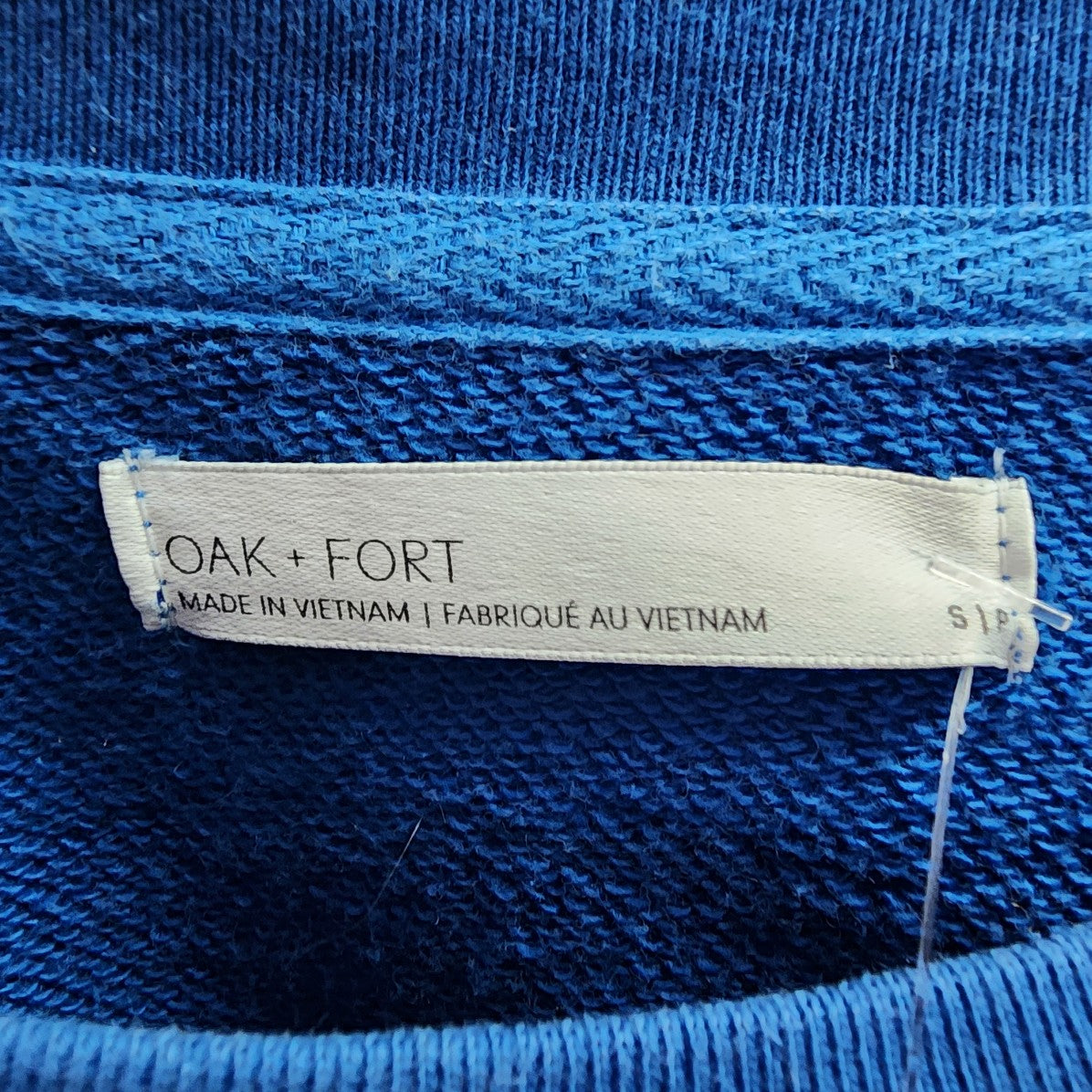 Oak + Fort Blue Cotton Sweatshirt Size S