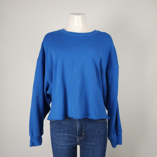 Oak + Fort Blue Cotton Sweatshirt Size S