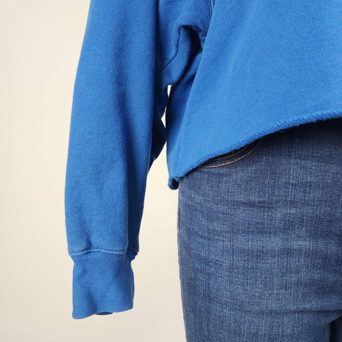 Oak + Fort Blue Cotton Sweatshirt Size S