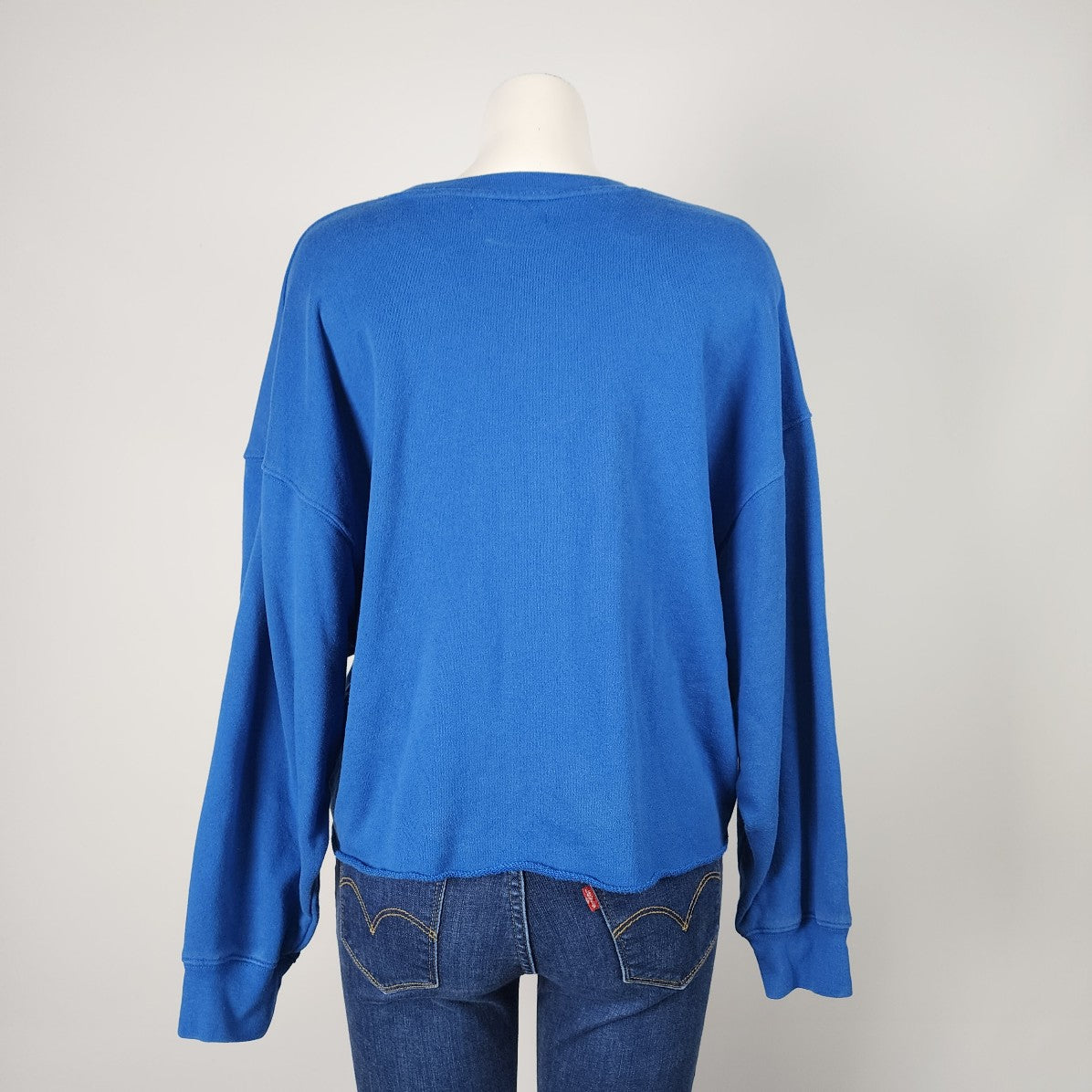 Oak + Fort Blue Cotton Sweatshirt Size S