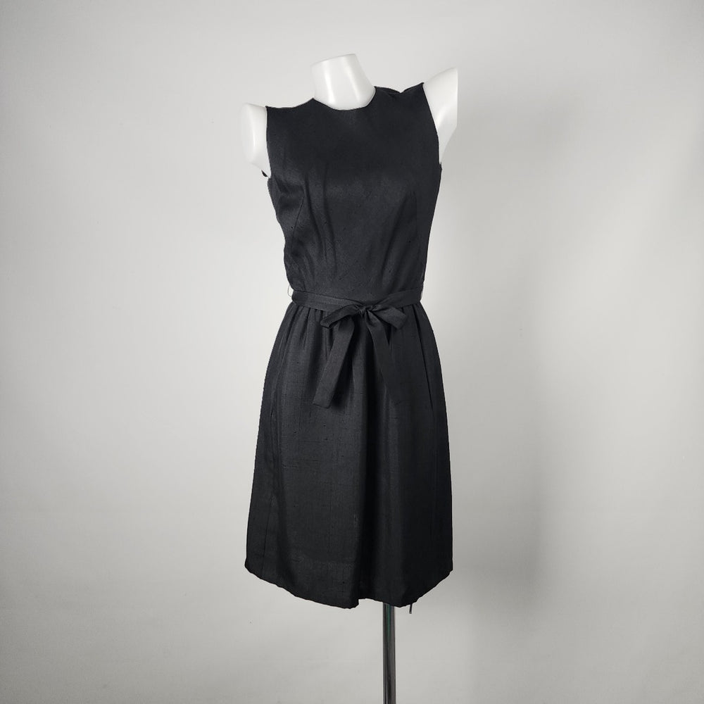 Vintage Bonwit Teller by Townley Black Belted Sleeveless Dress Size XS